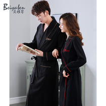 Couple sleeping robes for men and women Seasons Universal Long Sleeves Pure Cotton Men Sleeping Clothes Spring And Autumn women feel thin bathrobe long style