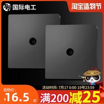 Two switch sockets one CCTV socket one two-panel cable TV frosted black Nordic
