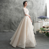 Main wedding dress 2021 New Bride wedding French Qiguo gauze little man temperament go out dress female court style