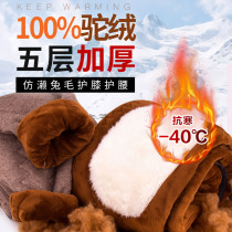 100% Camel Padded Cotton Pants Mant Thick Woman Winter Thickened Warm Pants Middle Aged Big Code Plus Suede Wool Pants
