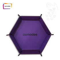 HEXAGON DICE TRAY (hexagonal DICE plate) asmodee large DICE leather plate