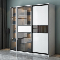 Wardrobe sliding door simple modern economy glass sliding door sliding door Nordic bedroom small apartment whole large wardrobe