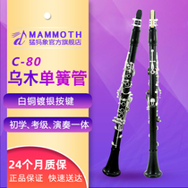 Mammoth Ebony test performance clarinet black tube instrument flat 17 key copper copper button solid wood tube body