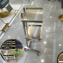 Stainless steel beauty salon hairdressing cart cutting hair folding trolley hair salon special hair perm dyeing car tool cart