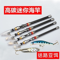 High Carbon Mini Small Sea Rod Ultra Short Portable Metal Wheel Suit Single Rod Short Section Sea Rod Throwing Rod Extension Road Sub Pole