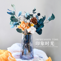 Light luxury dried flower bouquet eternal life decorative ornaments Living room decoration vase Sunflower Eucalyptus real flowers Air-dried natural
