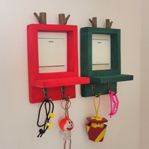 Minimalist modern hook switch Decorative Wall Patch Elk Deer Solid Wood Socket Stickup Living-room Bedroom Switch Protective Sleeves