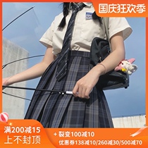 (Heart earthquake) Gushan spot dress JK original Japanese pleated skirt student skirt