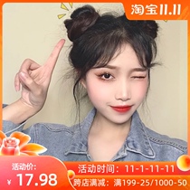 Double ball head wig female summer flower bract head plate hair artifact fluffy hair bag natural grab clip simulation roll Hairband bag