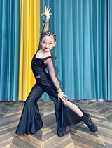 Tianyue dance costume 2022 autumn winter new Latin dance costume performance dress black mesh panel pants Fairy model