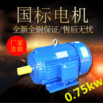 Three-phase asynchronous motor Y2 series new copper national standard Y80M2-4 pole 0 75KW KW motor 380 Hut
