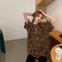 Retro student fried street BAO WEN short sleeve t-shirt women spring summer 2021 New loose versatile chic slim top
