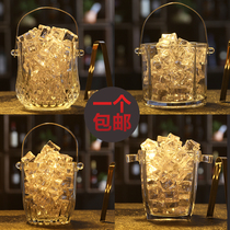 Ice bucket High-value glass send ice clip insulation red wine beer household ktv bar size European ice bucket