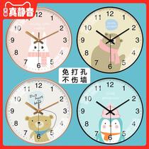 Ultra-quiet household wall clock Living room light luxury bedroom Personality creative fashion clock clock Ginkgo biloba Chinese style