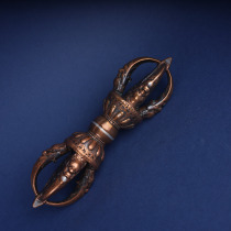 Inlaid with purple gold Lima bronze Tibetan characteristic enshrinement vessels five-stranded Vajra descending magic pestle Tibetan cultural play collection