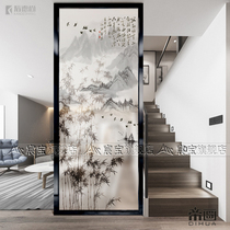 Chinese Style Living Room Background Wall Screen Partition Xuan Light Shoe Cabinet Bamboo Landscape Painting