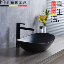 Taiwan basin Oval dumb black ceramic washbasin matte art basin toilet basin wash basin wash basin