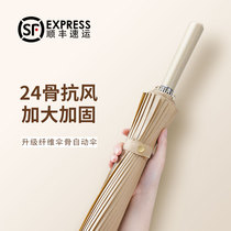  (Recommended by Wei Ya)Umbrella long handle Japanese automatic 24-bone reinforced wind-resistant mens and womens doubles No 1 umbrella