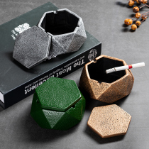 Nordic cement ashtray with cover creative ins style personality trend home living room office simple anti-flying ash