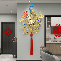 Living room table hanging wall new Chinese style 2021 New Wall Clock Clock Clock restaurant decoration clock silent quartz clock Chinese style