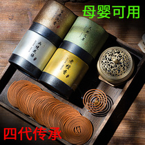 Sandalwood small pan incense for Buddhist home Transcript Tranquilizing Calm of Indulge Smoked Sleep Decompression Mosquito-repellent Agrass Bronze Incense Stove