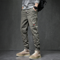 Mens overalls spring and autumn loose leg casual pants Joker long pants Tide brand early autumn mens sports new