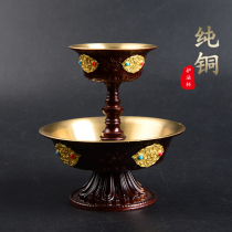 Pure Copper Dharma Protector Cup Eight Auspicious Carved Tibetan Buddhist Dharma Ware Exquisitely Carved Eight Auspicious Cup