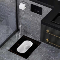 Intelligent induction concealed water tank squatting toilet public toilet into the wall hidden automatic flushing water tank black and white embedded squat pit