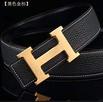 2022 new upscale mens leather strap genuine leather luxury pure smooth buckle casual mid youth 100 hitch belt tide