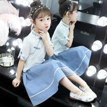 Hanfu girls  clothing summer new costume fairy princess dress Chinese style Tang dress big boy Western style suit