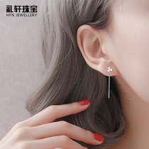 Earrings 2021 new fashion ear line earrings femininity sterling silver s925 round face thin ear chain lucky drop earrings short