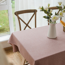 Dining table fabric cotton linen solid color hipster Nordic style plain coffee table rectangular tablecloth home simple modern