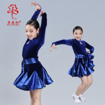 Fragrant red autumn and winter new girls stretch velvet retro Chinese element dance clothing Latin dance clothing performance clothing