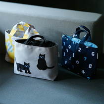 Japanese and Korean trend new sousou digital simple all-match canvas handbag student lunch box bag bento hand bag