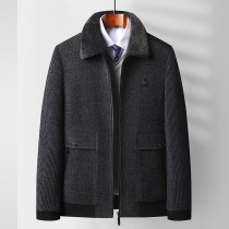 2021 new autumn and winter mens coat coat dad cased chenille middle-aged and elderly hairy loose thickened jacket