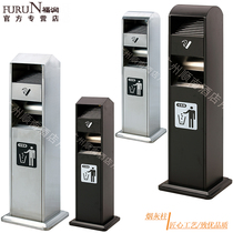 Shunnan stainless steel vertical ash column seat ground cigarette stem column European public thick thick ashtray smoking column ash cylinder