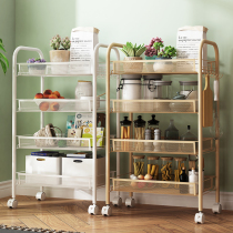 Kitchen mobile trolley storage rack with wheels landing multi-level bedroom living room sundries makeup storage rack