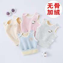 Baby vest in autumn and winter wearing velvet belly cotton men and women children thick shoulder warm newborn baby vest