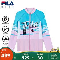 (Anti-ultraviolet) FILA childrens clothing girls long sleeve swimsuit summer new childrens sunscreen split swimsuit