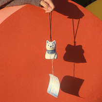 (New) Japanese Pharmaceutical Kiln Wind Bell Hanging Chaiu Japanese Imported Handmade Ceramic Creative Pendant Home Gift