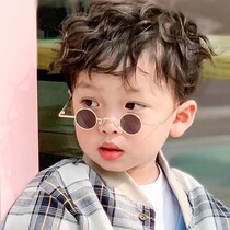 Children Sunglasses Fashion Boy Girl Retro Little Round Frame Taiko Mirror Performance Sunglasses Handsome Baby Glasses Tide