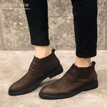 Touch Miss boots British High mens shoes leather casual overwear boots retro cowhide boots Martin boots men