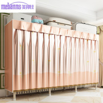 Simple wardrobe fabric double assembly cloth wardrobe Steel pipe oxford cloth Simple modern rental room with storage wardrobe
