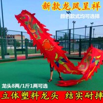 Square dance fitness dragon dance dragon sports flying dragon thrower with colorful band dragon dragon dragon dragon and dragon cloth props