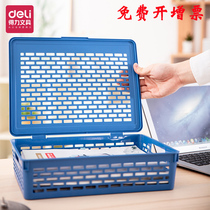 Deli document basket voucher frame A4 storage frame Document basket Document blue 923 document plastic basket Financial 929 office supplies wholesale student household blue finishing desktop fashion information box