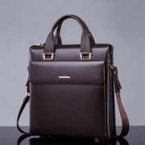 (Mall same section) Brand mens handbag Handbags Mens Vertical Leather Briefcase Men Business Bag Single Shoulder Large Capacity