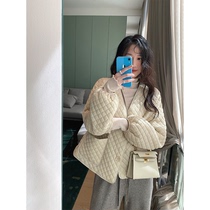 Zhang Beibei ibell cream puff diamond down jacket womens cotton jacket 2021 New loose warm short coat