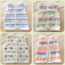Baby waistcoat male and female baby spring and autumn in pure cotton waistcoat child vest newborn 6 layers gauze waistcoat waistcoat