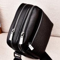Genuine Leather Mens Bag Single Shoulder Bag Business Casual Little Bag Soft Leather New Tide Card Leather Bag Mens Bag Inclined Satchel Backpack