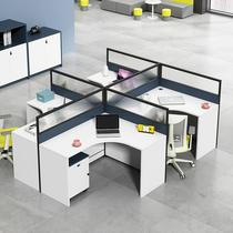 Staff office table and chair combination desk staff office desk computer screen work 2 people 4 people